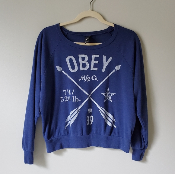 obey blue sweatshirt